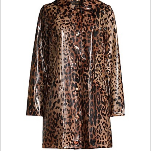 🐆 Donna Karan leopard rain jacket size M 🐆 - Picture 2 of 11